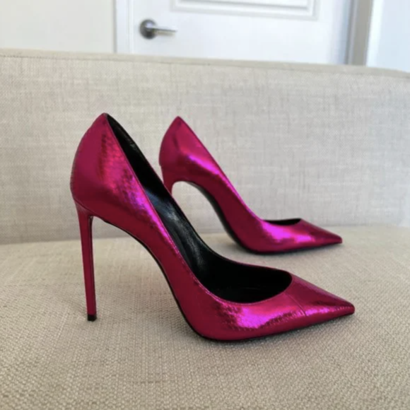 Pink Metallic Heels
